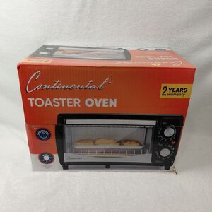 New Continental Countertop Toaster Oven 4 Slice Compact Electric Broiler Black